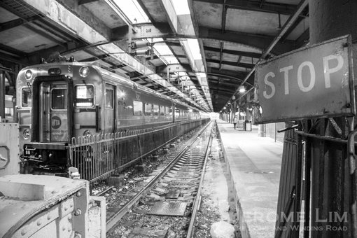 A look at the train platforms and the shed, an innovation at the time. The low sheds used in Hoboken Terminal were provided with open channels above the tracks to  allow steam and exhaust gases to vent.