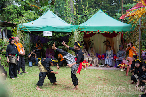 A silat performance at the 'Malay wedding'.