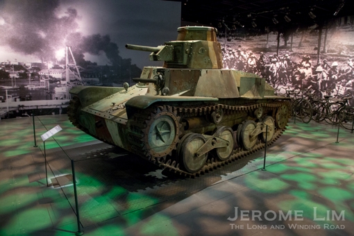 A replica of a Type 95 Ha Go Japanese tank, one of 4 constructed for Tom Hanks and Steven Spielberg’s television mini-series, The Pacific (2010).