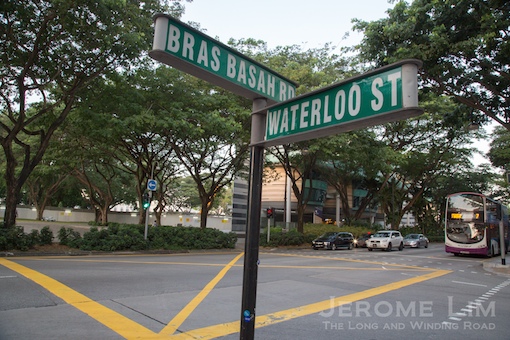 Where the gates would have been across Bras Basah Road.