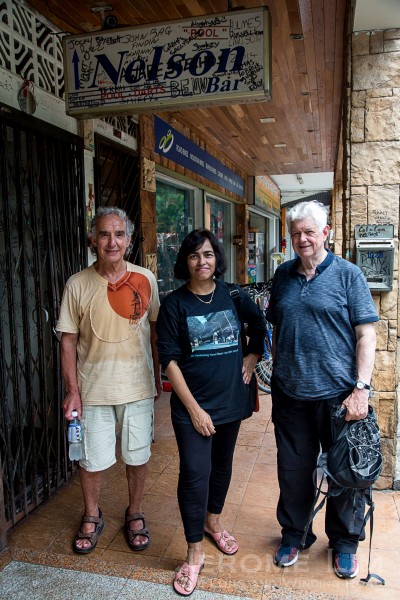 David Ayres (R), with Phil and Nora, the founder of Old Sembawang Naval Base Facebook group.